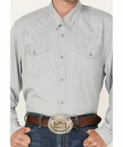 Rank 45 Men's Roughie Performance Long Sleeve Western Button-Down Shirt  Grey -Rank 45 shop 2000374016 020 P3
