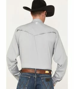 Rank 45 Men's Roughie Performance Long Sleeve Western Button-Down Shirt  Grey -Rank 45 shop 2000374016 020 P4