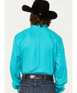 Rank 45 Men's Solid Long Sleeve Button-Down Snap Shirt Teal 10 Rank 45 Men's Solid Long Sleeve Button-Down Snap Shirt Teal -Rank 45 shop 2000374017 442 P4