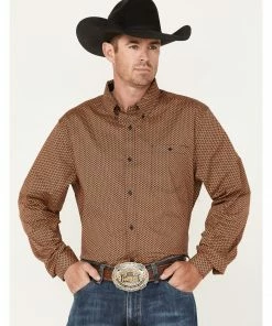 Rank 45 Men's Anvil Geo Print Button-Down Western Shirt  Multi