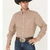 Rank 45 Men's Stirrup Geo Print Long Sleeve Western Button-Down Shirt Light Red 2 Rank 45 Men's Stirrup Geo Print Long Sleeve Western Button-Down Shirt Light Red -Rank 45 shop 2000374156 630 P1