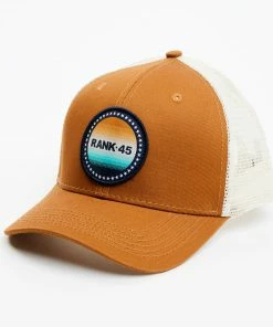 Rank 45 Women's Circle Serape Logo Patch Mesh Back Trucker Cap Black