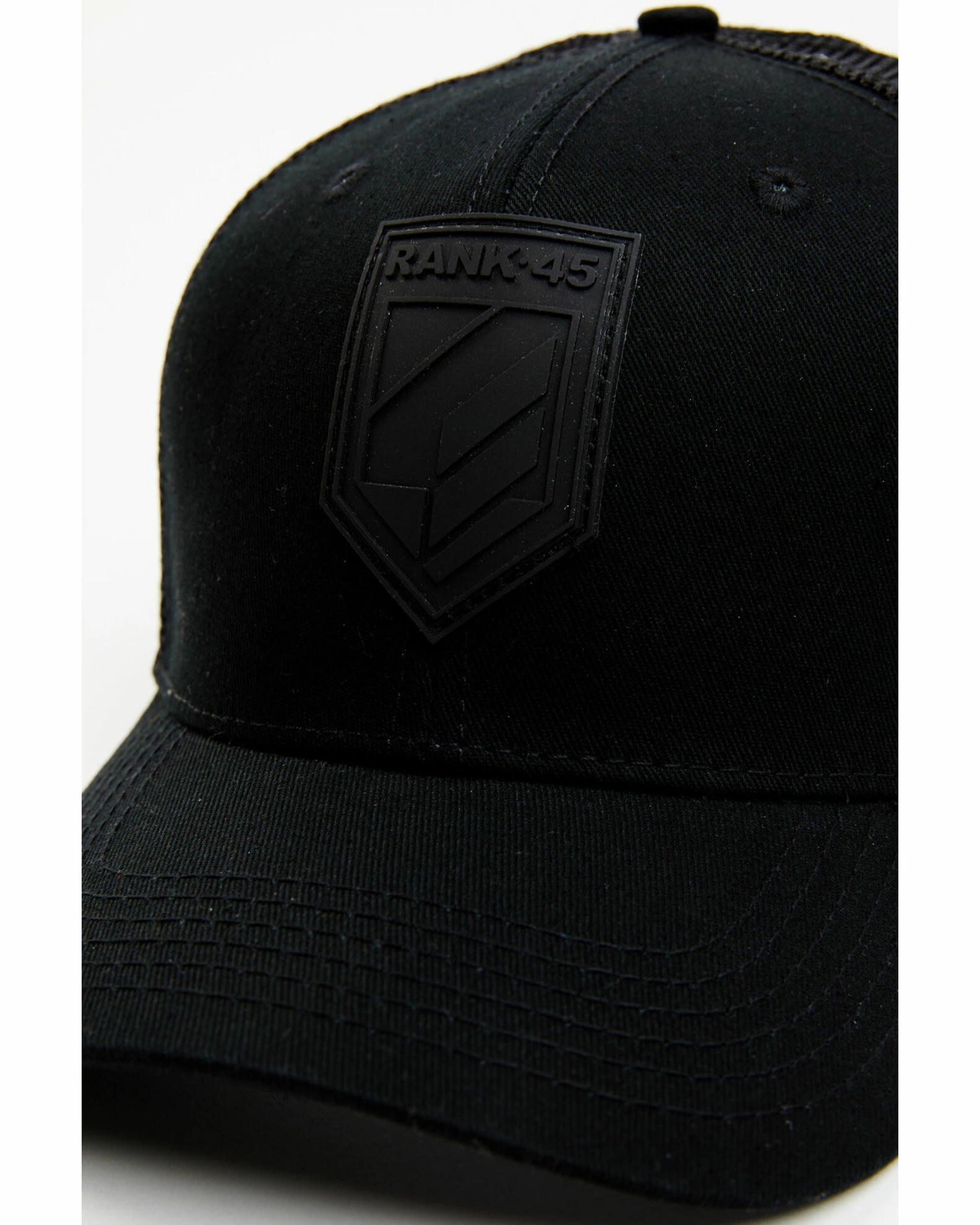 Rank 45 Men's Logo Patch Mesh Back Ball Cap Black 4 Rank 45 Men's Logo Patch Mesh Back Ball Cap Black - Image 2