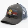 Rank 45 Men's Broncho Rider Embroidered Mesh Back Ball Cap Dark Grey