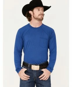 Rank 45 Men's Tornado Solid Blue Performance Long Sleeve T-Shirt  -Rank 45 shop 2000374695 400 P1 1