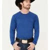 Rank 45 Men's Tornado Solid Blue Performance Long Sleeve T-Shirt  -Rank 45 shop 2000374695 400 P1