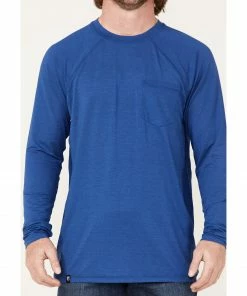 Rank 45 Men's Tornado Solid Blue Performance Long Sleeve T-Shirt  -Rank 45 shop 2000374695 400 P3