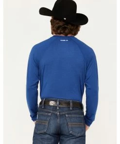 Rank 45 Men's Tornado Solid Blue Performance Long Sleeve T-Shirt  -Rank 45 shop 2000374695 400 P4