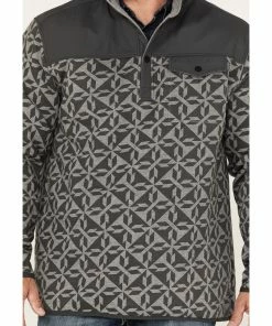 Rank 45 Men's All In 1/4 Snap Geo Print Fleece Pullover Sweatshirt Grey -Rank 45 shop 2000374697 020 P3