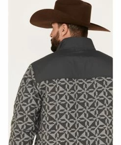 Rank 45 Men's All In 1/4 Snap Geo Print Fleece Pullover Sweatshirt Grey -Rank 45 shop 2000374697 020 P4