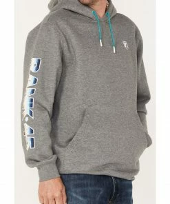 Rank 45 Men's Heathered Striped Logo Sleeve Hooded Sweatshirt  -Rank 45 shop 2000374699 070 P3