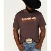 Rank 45 Men's Serape Shadow Logo Graphic T-Shirt Brick Red