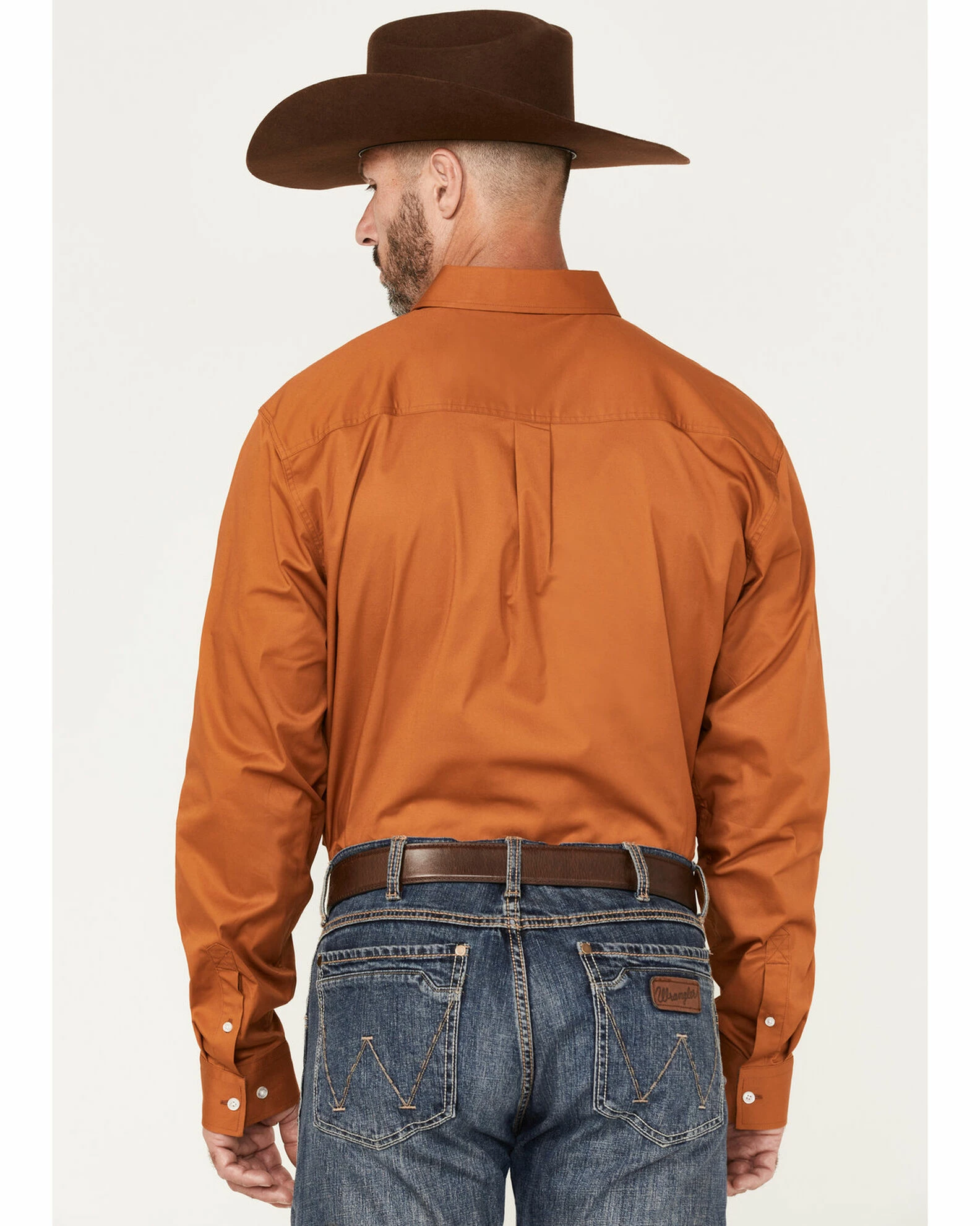 Rank 45 Men's Basic Twill Long Sleeve Button-Down Shirt Brown 6 Rank 45 Men's Basic Twill Long Sleeve Button-Down Shirt Brown - Image 4