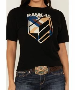 Rank 45 Women's Emblem Logo Graphic Tee Black -Rank 45 shop 2000374946 001 P3