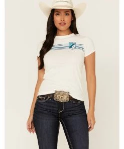 Rank 45 Women's Stripe Logo Graphic Tee Ivory -Rank 45 shop 2000374947 103 P1 1