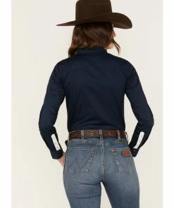 Rank 45 Women's Solid Long Sleeve Western Snap Shirt Navy 10 Rank 45 Women's Solid Long Sleeve Western Snap Shirt Navy -Rank 45 shop 2000374953 410 P4