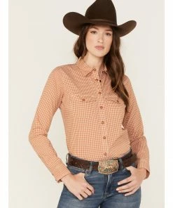 Rank 45 Women's Print Long Sleeve Vented Western Performance Shirt Turquoise -Rank 45 shop 2000374956 202 P1 1