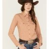 Rank 45 Women's Print Long Sleeve Vented Western Performance Shirt Turquoise -Rank 45 shop 2000374956 202 P1