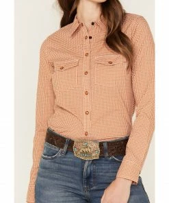 Rank 45 Women's Print Long Sleeve Vented Western Performance Shirt Turquoise -Rank 45 shop 2000374956 202 P3