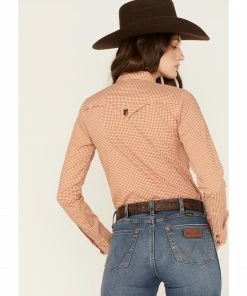 Rank 45 Women's Print Long Sleeve Vented Western Performance Shirt Turquoise -Rank 45 shop 2000374956 202 P4