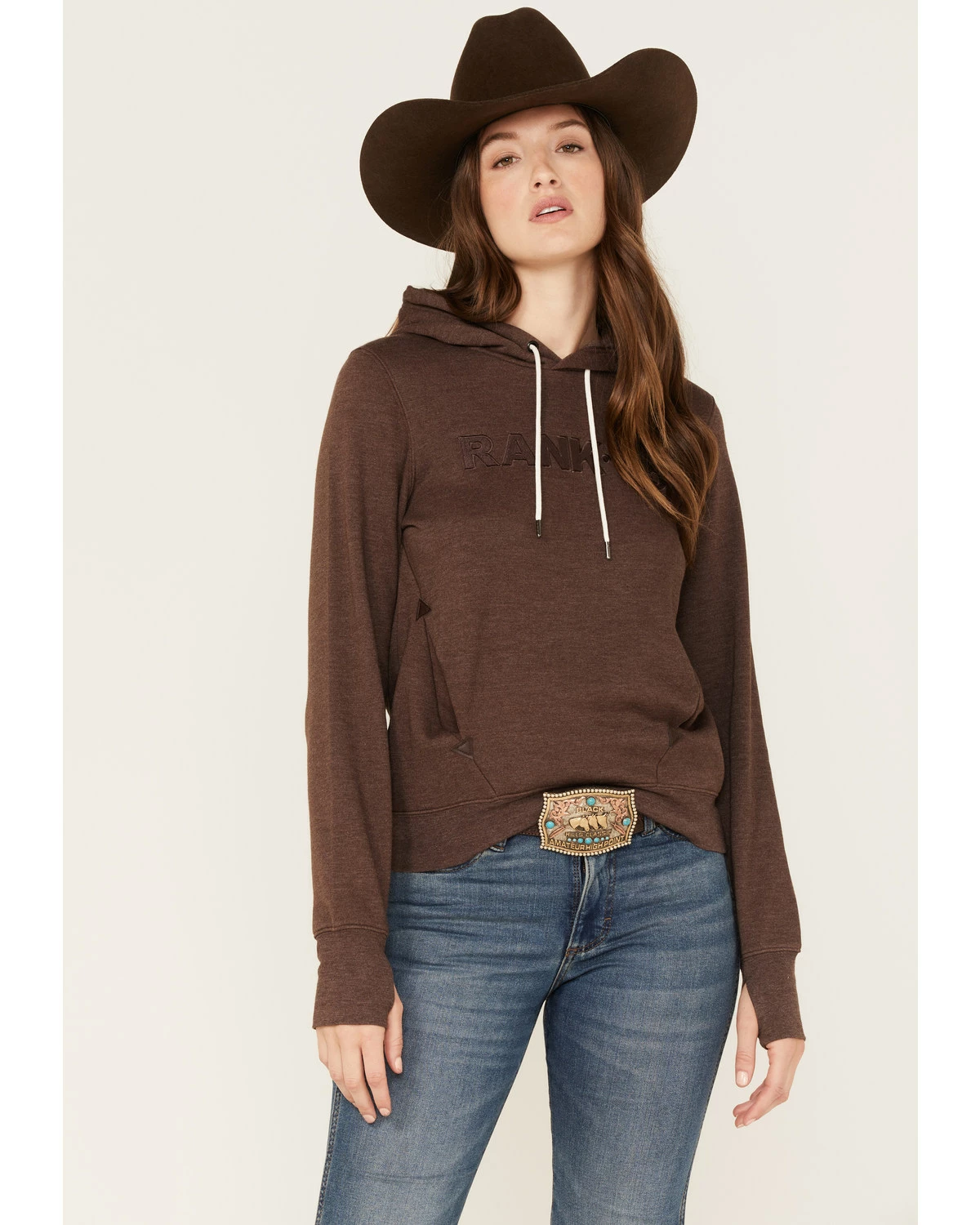 Rank 45 Women's Logo Fleece Hoodie Steel Blue 8 Rank 45 Women's Logo Fleece Hoodie Steel Blue - Image 6