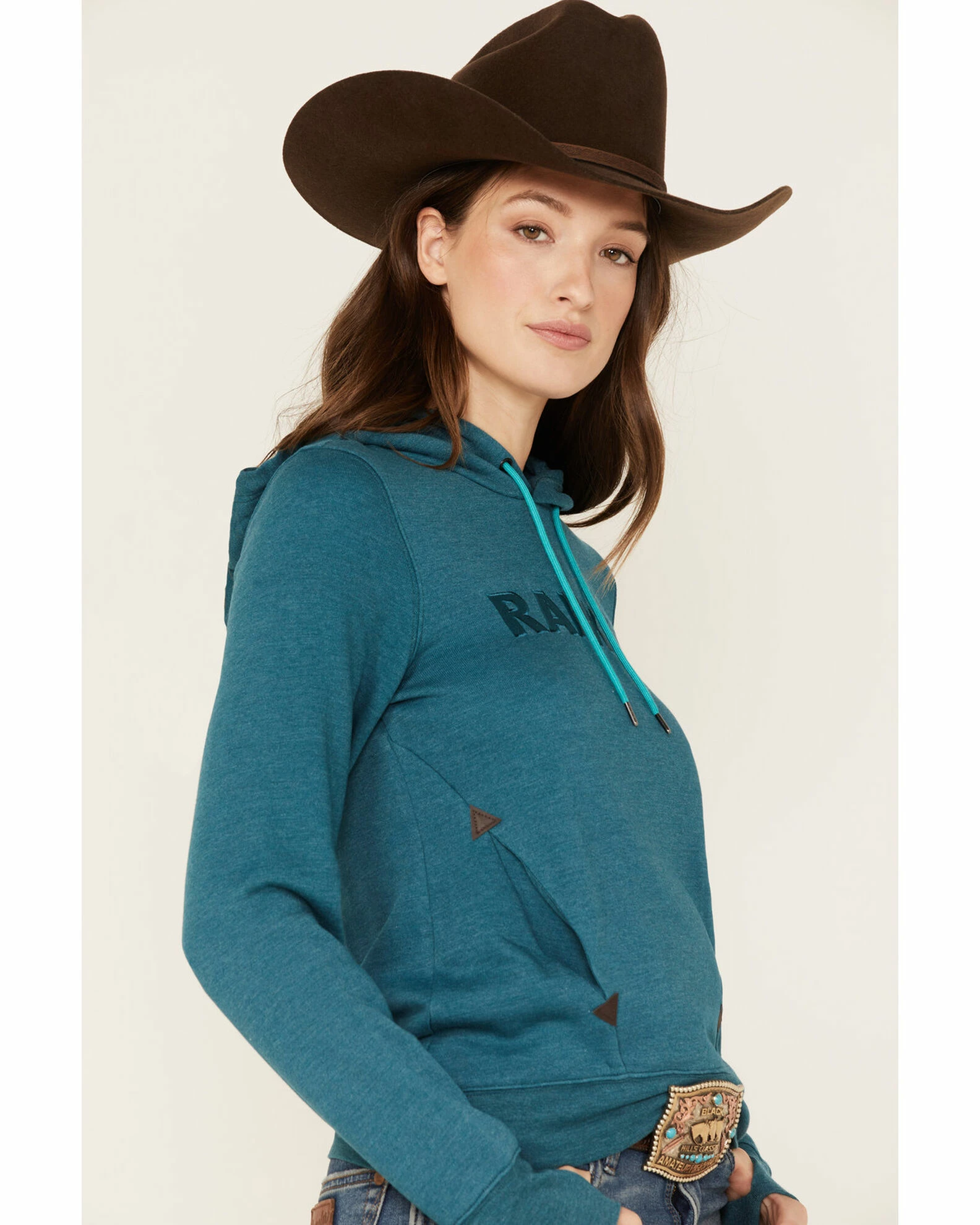 Rank 45 Women's Logo Fleece Hoodie Steel Blue 4 Rank 45 Women's Logo Fleece Hoodie Steel Blue - Image 2