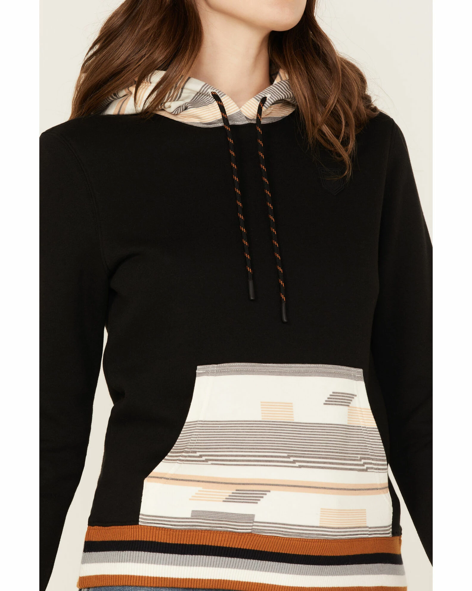 Rank 45 Women's Logo Southwestern Contrast Hoodie Black 5 Rank 45 Women's Logo Southwestern Contrast Hoodie Black - Image 3