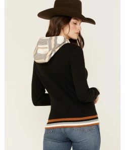 Rank 45 Women's Logo Southwestern Contrast Hoodie Black 10 Rank 45 Women's Logo Southwestern Contrast Hoodie Black -Rank 45 shop 2000374960 001 P4