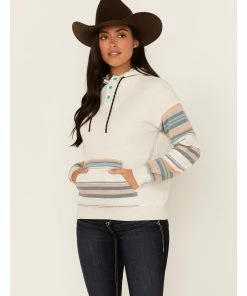 Rank 45 Women's Stripe Contrast Hoodie Navy -Rank 45 shop 2000374967 103 P1