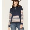 Rank 45 Women's Stripe Contrast Hoodie Navy -Rank 45 shop 2000374967 410 P1
