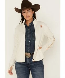 Rank 45 Women's Logo Fleece Performance Zip-Up Ivory -Rank 45 shop 2000374968 103 P1