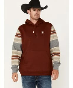Rank 45 Men's Stripe Sleeve Logo Hooded Sweatshirt Brick Red -Rank 45 shop 2000375864 644 P1 1