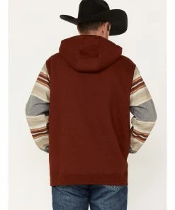 Rank 45 Men's Stripe Sleeve Logo Hooded Sweatshirt Brick Red -Rank 45 shop 2000375864 644 P4