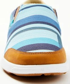 Rank 45 Women's Multi Stripe Casual Shoe - Round Toe Blue -Rank 45 shop 2000378717 400 P4