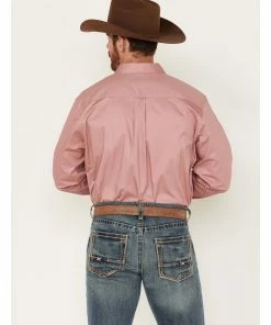 Rank 45 Men's Solid Long Sleeve Button Down Western Shirt Pink -Rank 45 shop 2000381332 650 P4