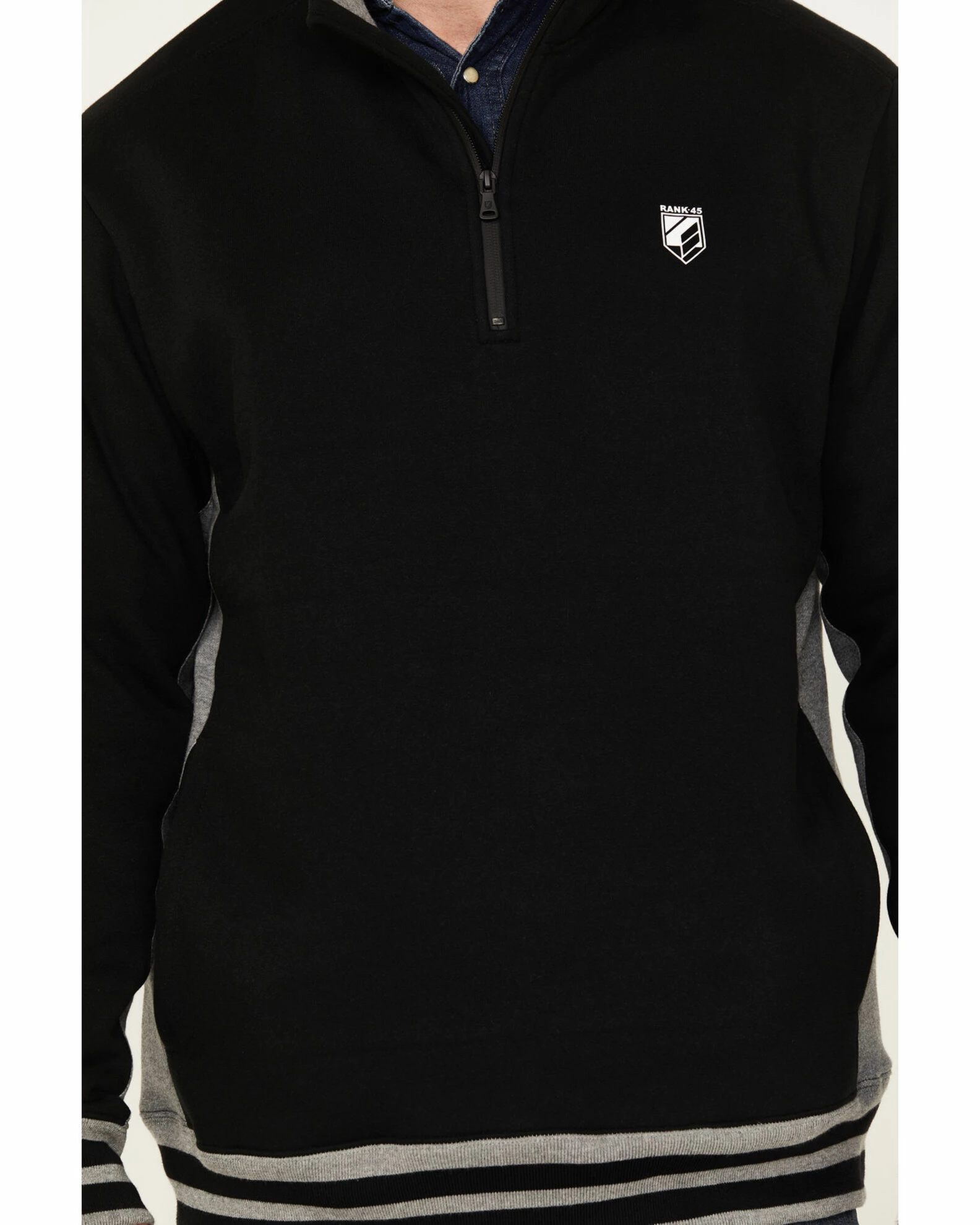 Rank 45 Men's Bring It 1/4 Zip Pullover Jacket Black 5 Rank 45 Men's Bring It 1/4 Zip Pullover Jacket Black - Image 3