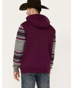 Rank 45 Renegade Striped Sleeve Hooded Sweatshirt For Men's Purple -Rank 45 shop 2000381674 500 P4